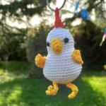 Porte clé cocotte en crochet Porte clé cocotte