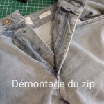 braguette démontée zip démonté